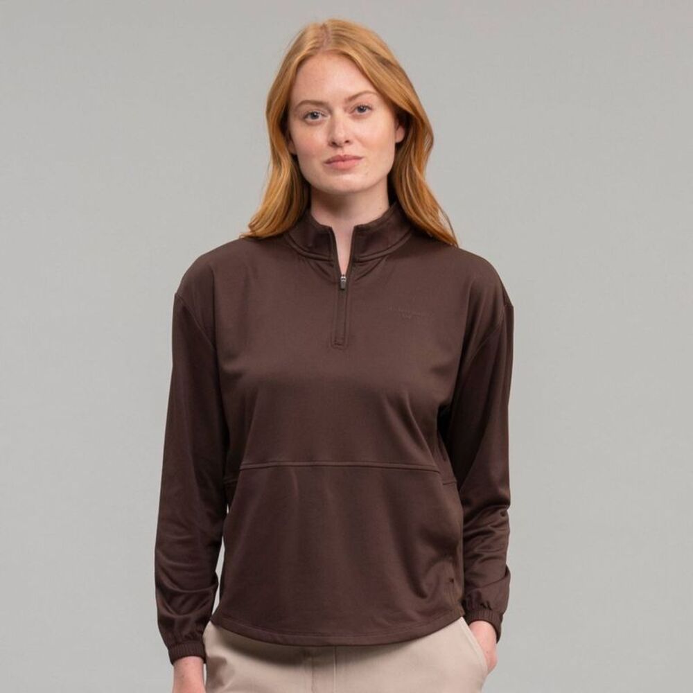 Richer Poorer Women's Quarter Zip Top - Dark Brown L